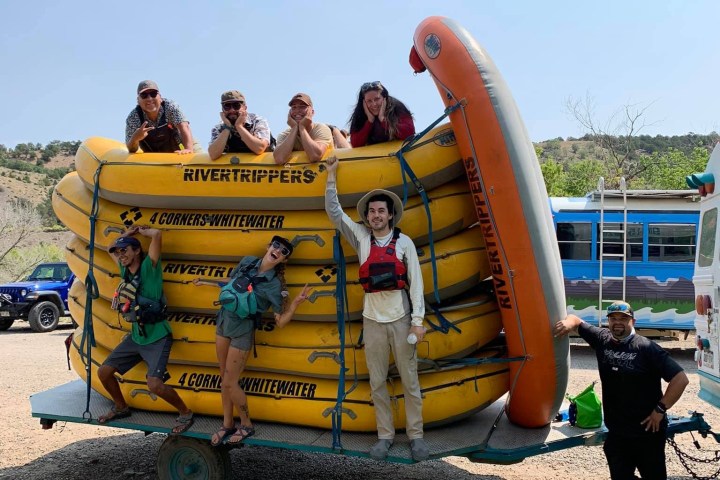 a group of people posing for the camera